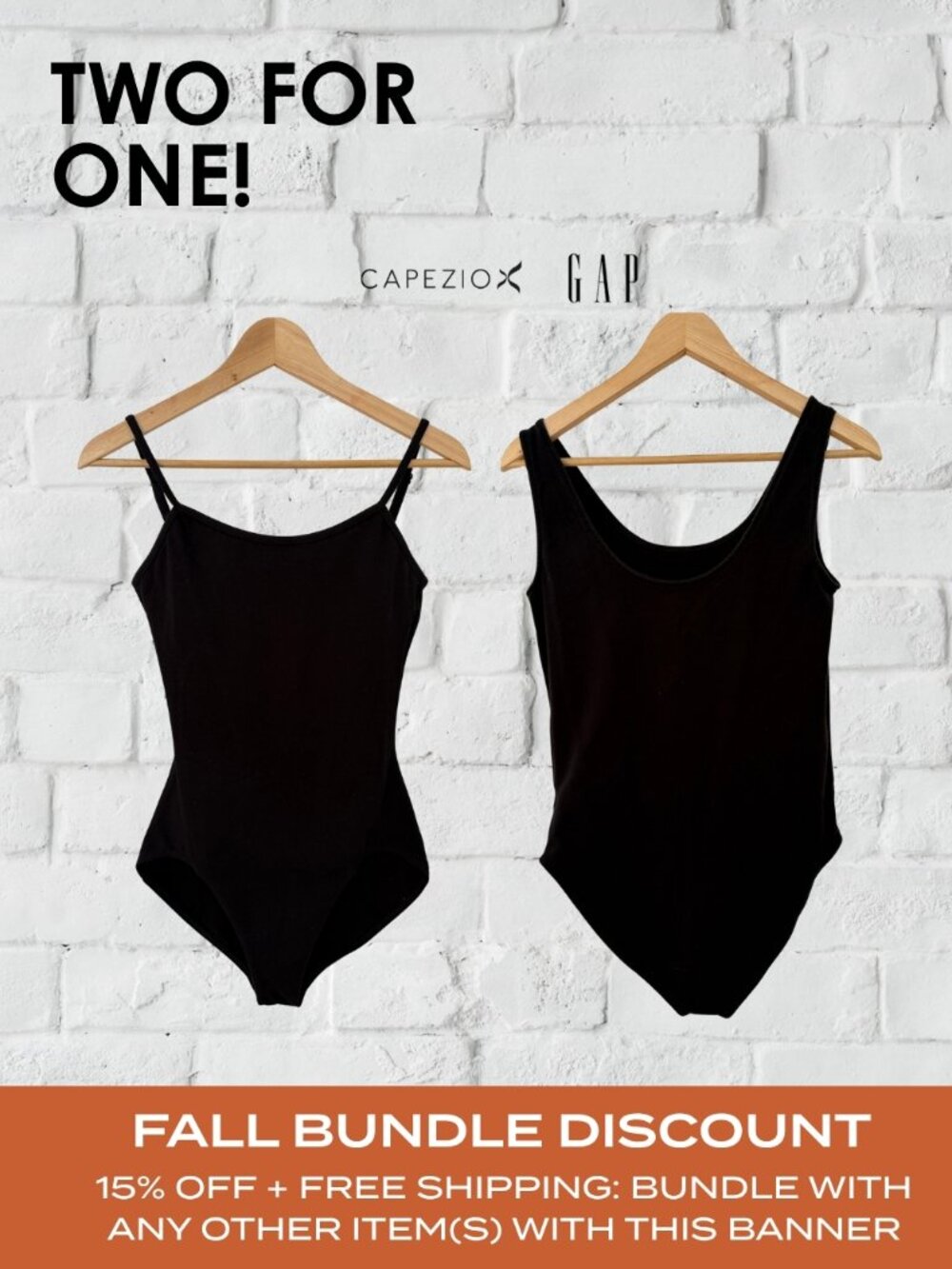 2-Pack Black Leotards M/L | Capezio + Gap Tank Bodysuits | Great as base layers!